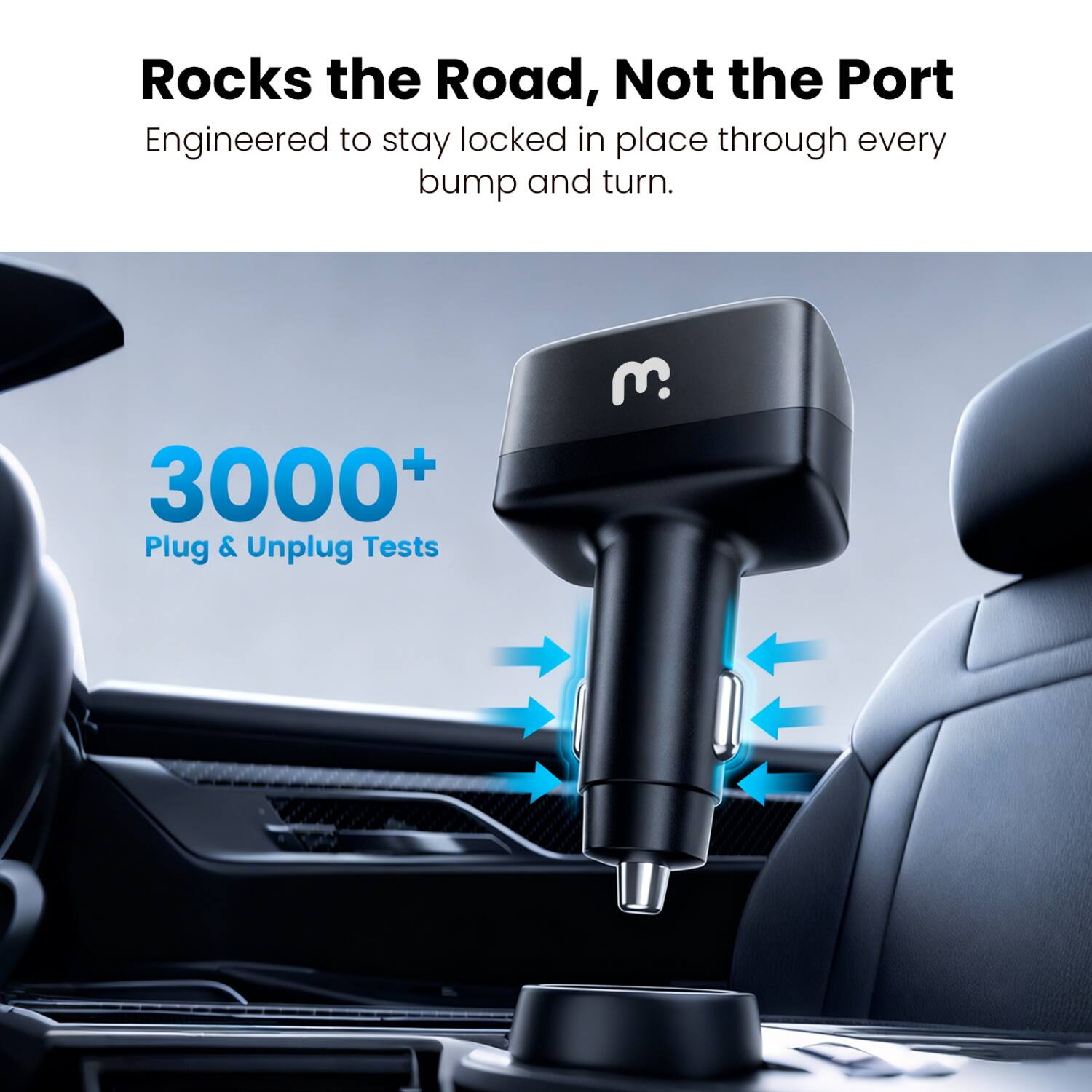 Rocks the Road, Not the Port  
Engineered to stay locked in place through every bump and turn.  

3000+ Plug & Unplug Tests