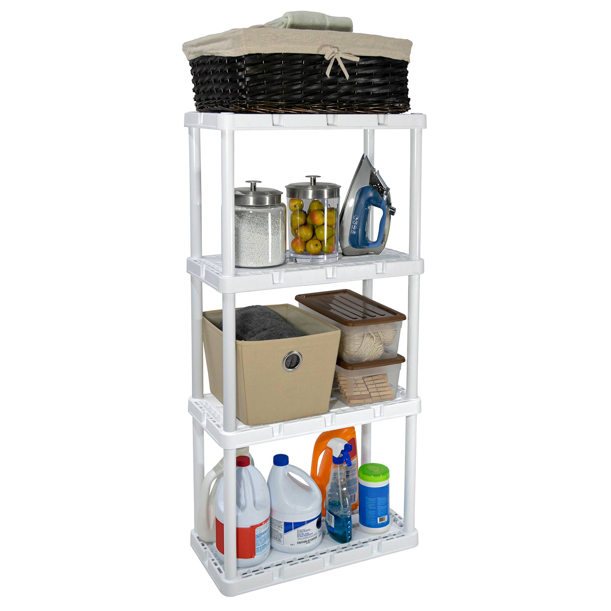 Alt View 7. Gracious Living - Gracious Living 4 Shelf Knect-A-Shelf Ventilated Storage Unit, White (2 Pack) - 4 Shelf - White.