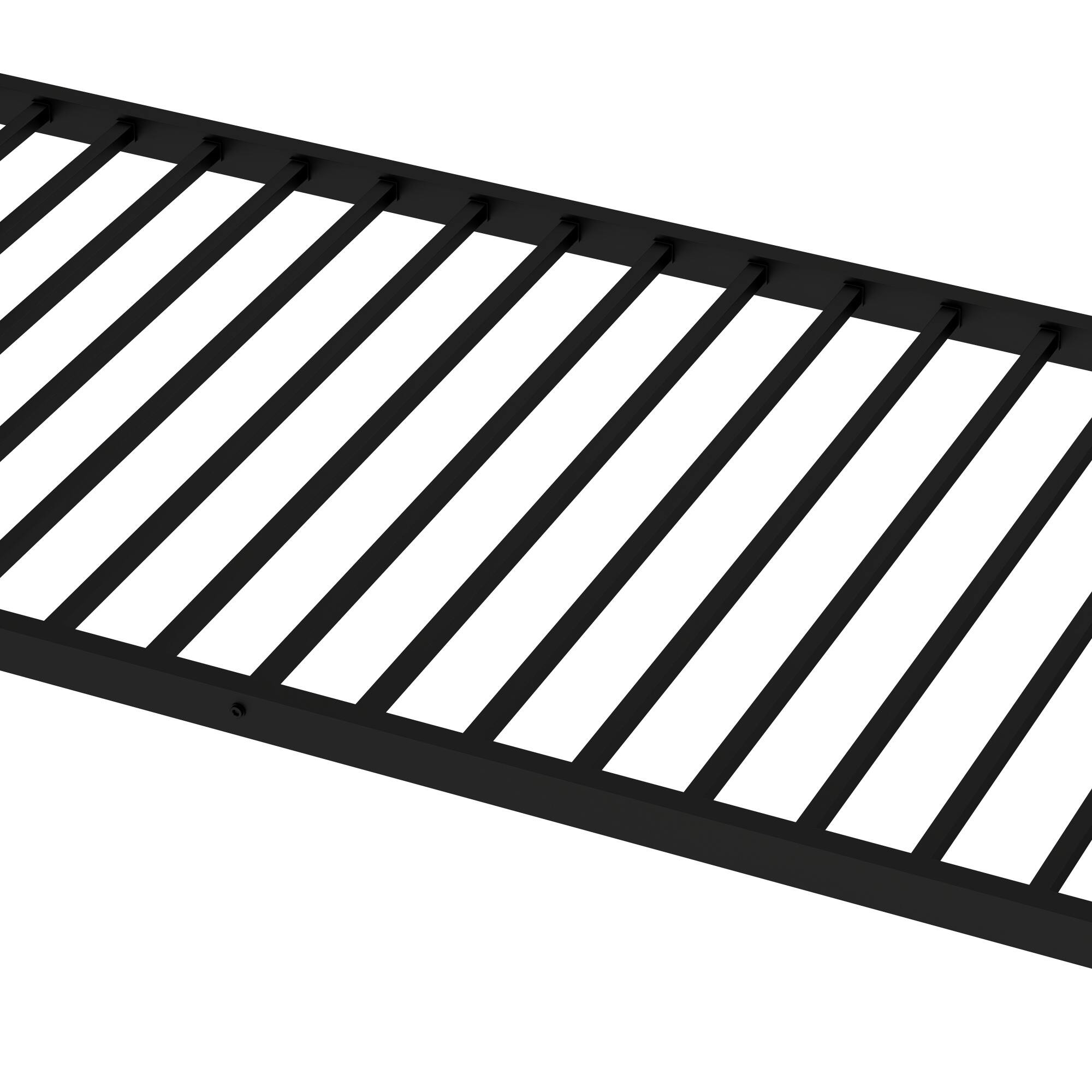 Back. GOODSILO - Sturdy Twin over Twin Metal Bunk Bed with Safety Guardrail and Convertible Design for Space-Saving Bedroom Solutions - Black.