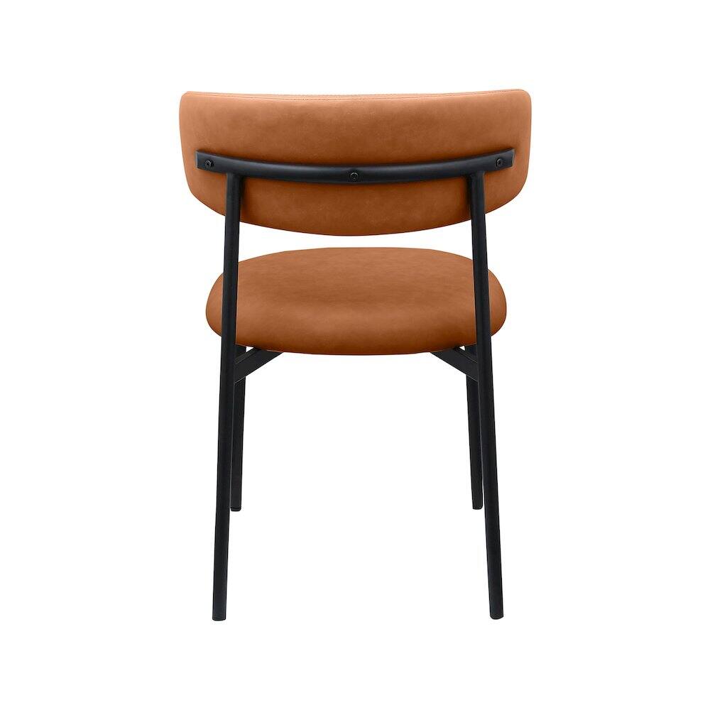 Alt View 1. Meridian Furniture - Lupita Cognac Vegan Leather Dining Chair, Set of 2 - Brown.