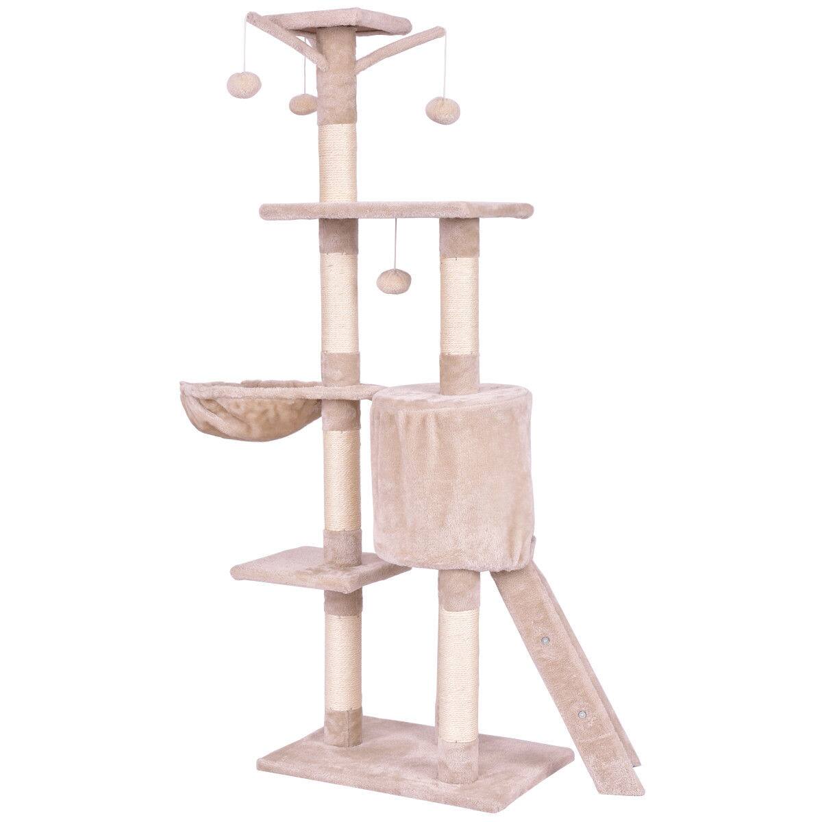 Alt View 5. Gymax - Gymax 56'' Cat Tree Kitten Pet Play House Furniture Condo Scratching Posts Ladder Beige.