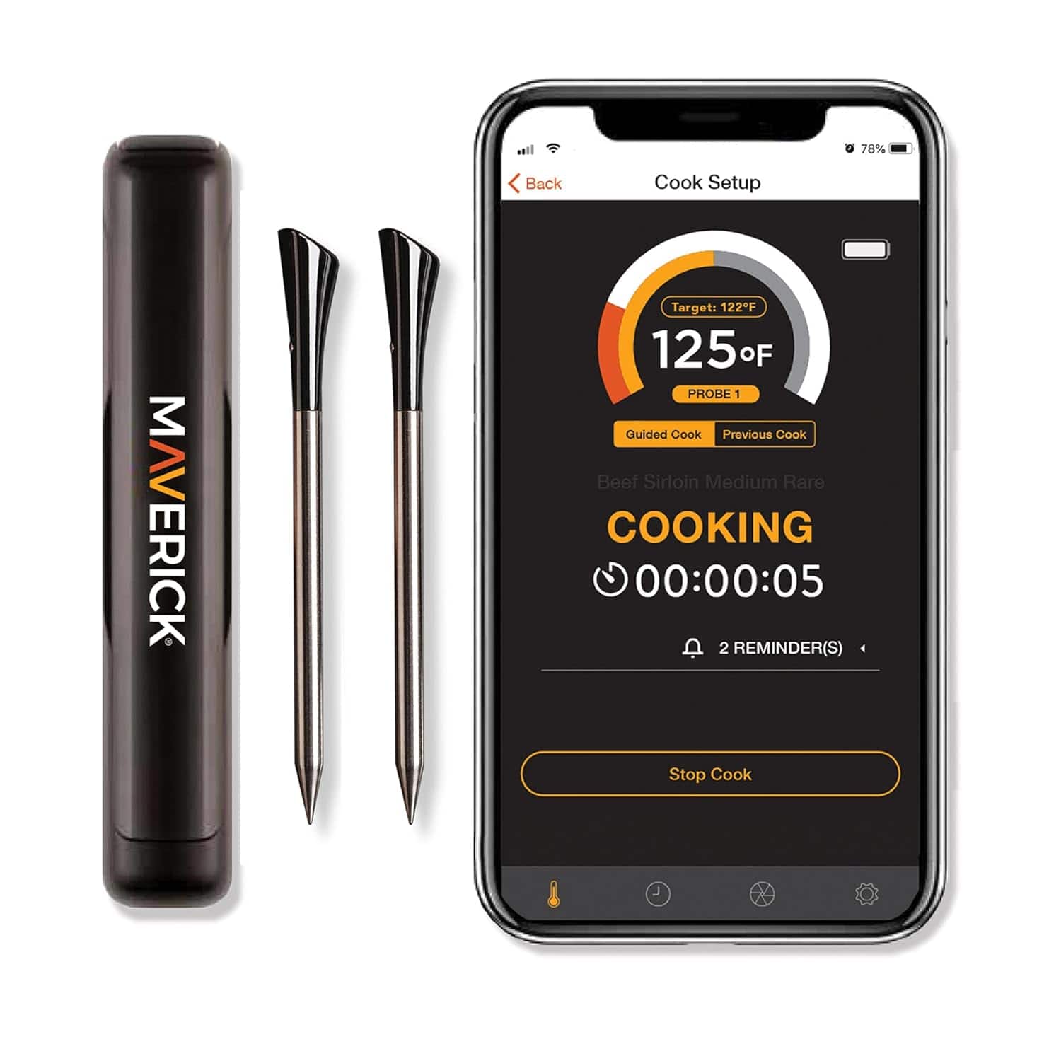 Maverick - STAKE™ Dual Probe Wireless Bluetooth Thermometer - Black/Silver price history on PriceWatchPro