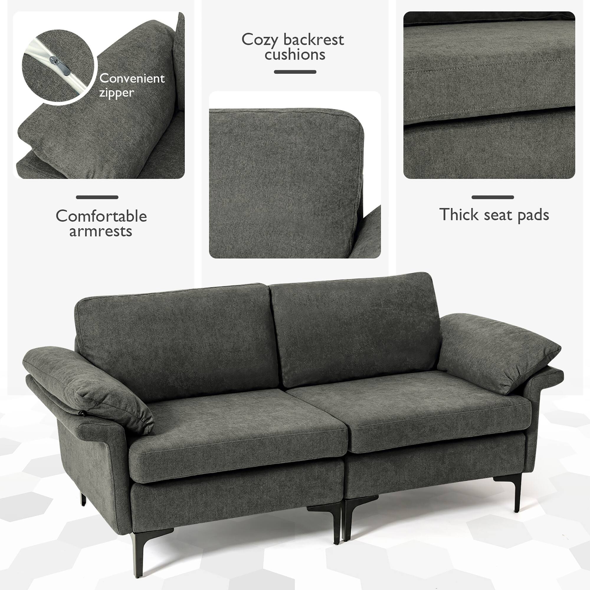 - Cozy backrest cushions
- Convenient zipper
- Comfortable armrests
- Thick seat pads