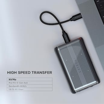 Satechi USB4 NVMe M.2 SSD Pro Enclosure 40Gbps, Up to 16TB Satechi USB4 NVMe M.2 SSD Pro Enclosure 40Gbps, Up to 16TB