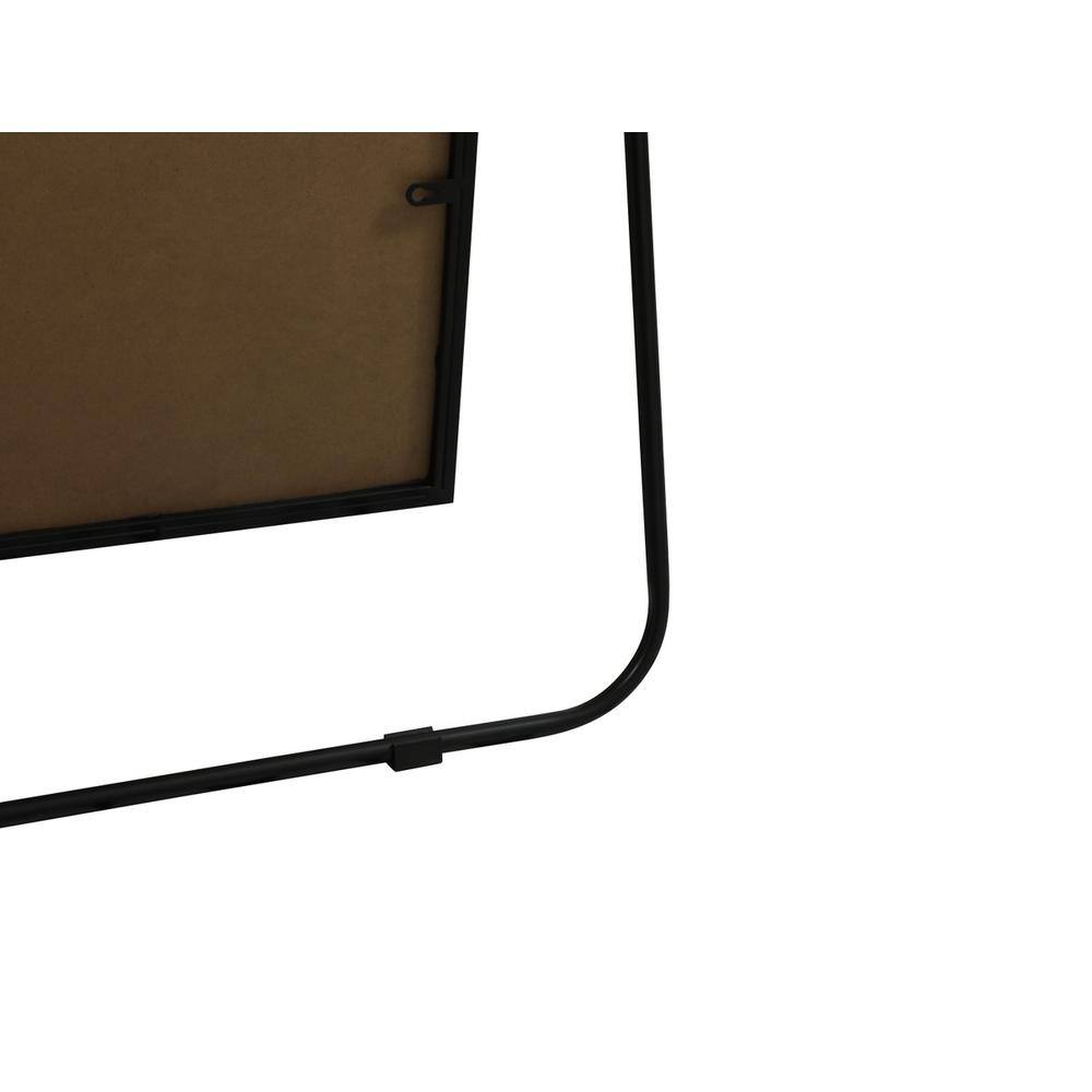 Left. Elegant Decor - Metal Frame Rectangle Full Length Mirror 30x72 Inch in Black - Black.