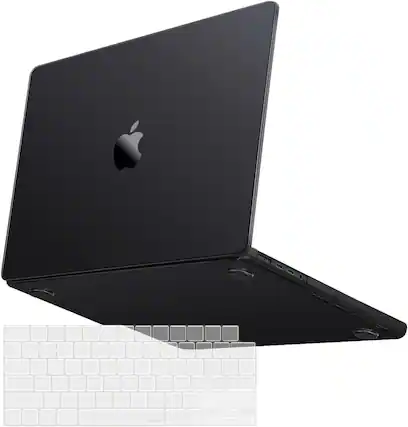 Front. mosiso - Ultra-Thin 14-inch Hard Shell Case for MacBook Pro 14-inch (A3427 A3426 A3434 A3112 A3185 A3401 A2918 A2992 A2779 A2442) - Space Black Clear.
