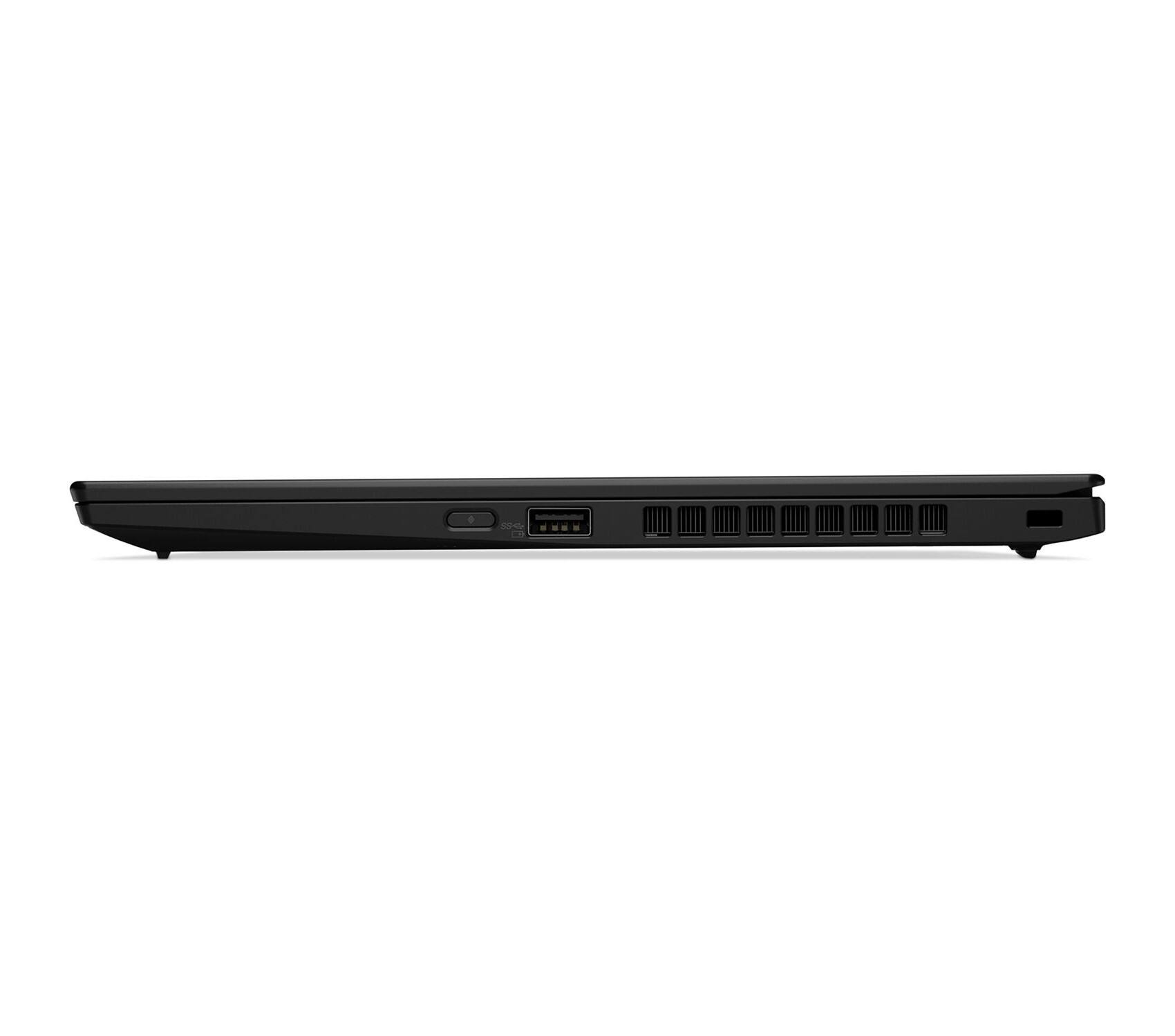 Left. Lenovo - Lenovo ThinkPad X1 Carbon G8 Core i7-10610U 1.8GHz, 16GB, 512GB SSD, 14" FHD, Windows 11 Pro (Refurbished) - Black.
