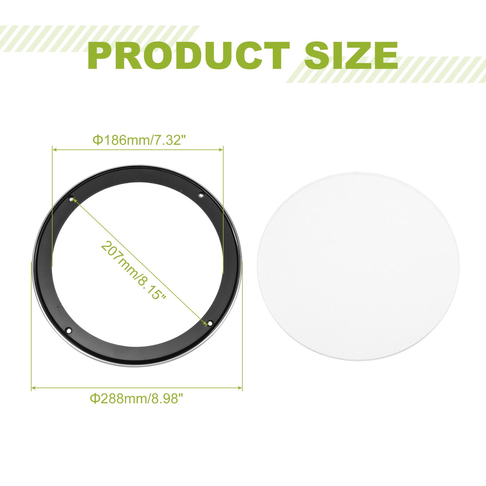PRODUCT SIZE  
186mm/7.32"  
207mm/8.15"  
288mm/8.98"