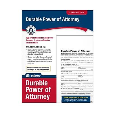 "Adams - Durable Power of Attorney Legal Form Kit 11""L x 8.5""W Each (ABF LF205)" price history on PriceWatchPro