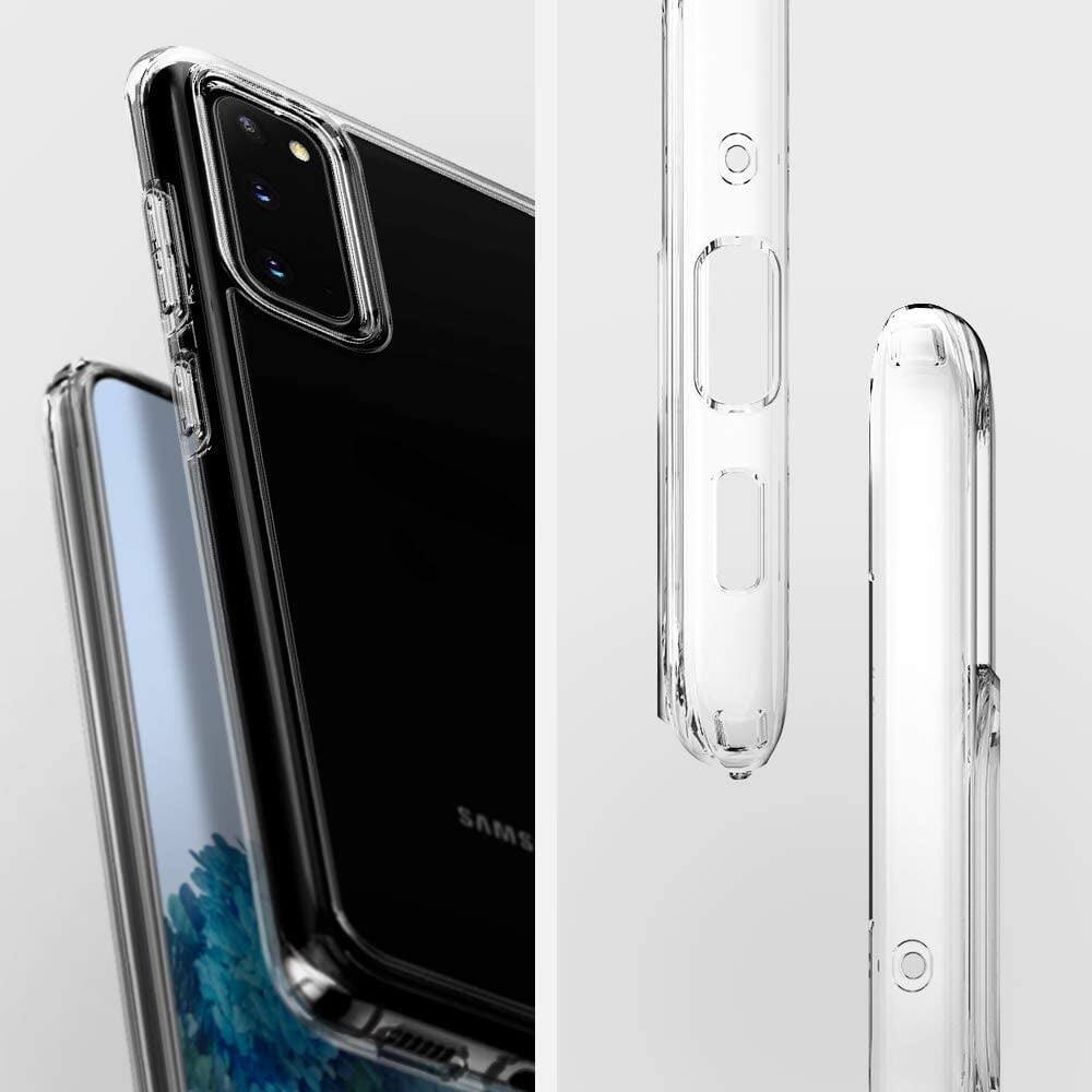 Left. Entronix - Entronix Clear Hard Back Case for Samsung Galaxy S20 - Enhanced Protection - Clear.