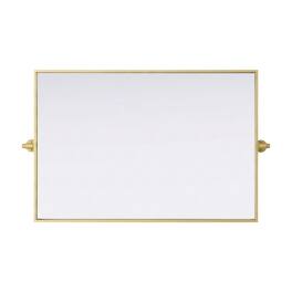 Elegant Kitchen and Bath - Amoura 24X36 Pivot Mirror In - Brass