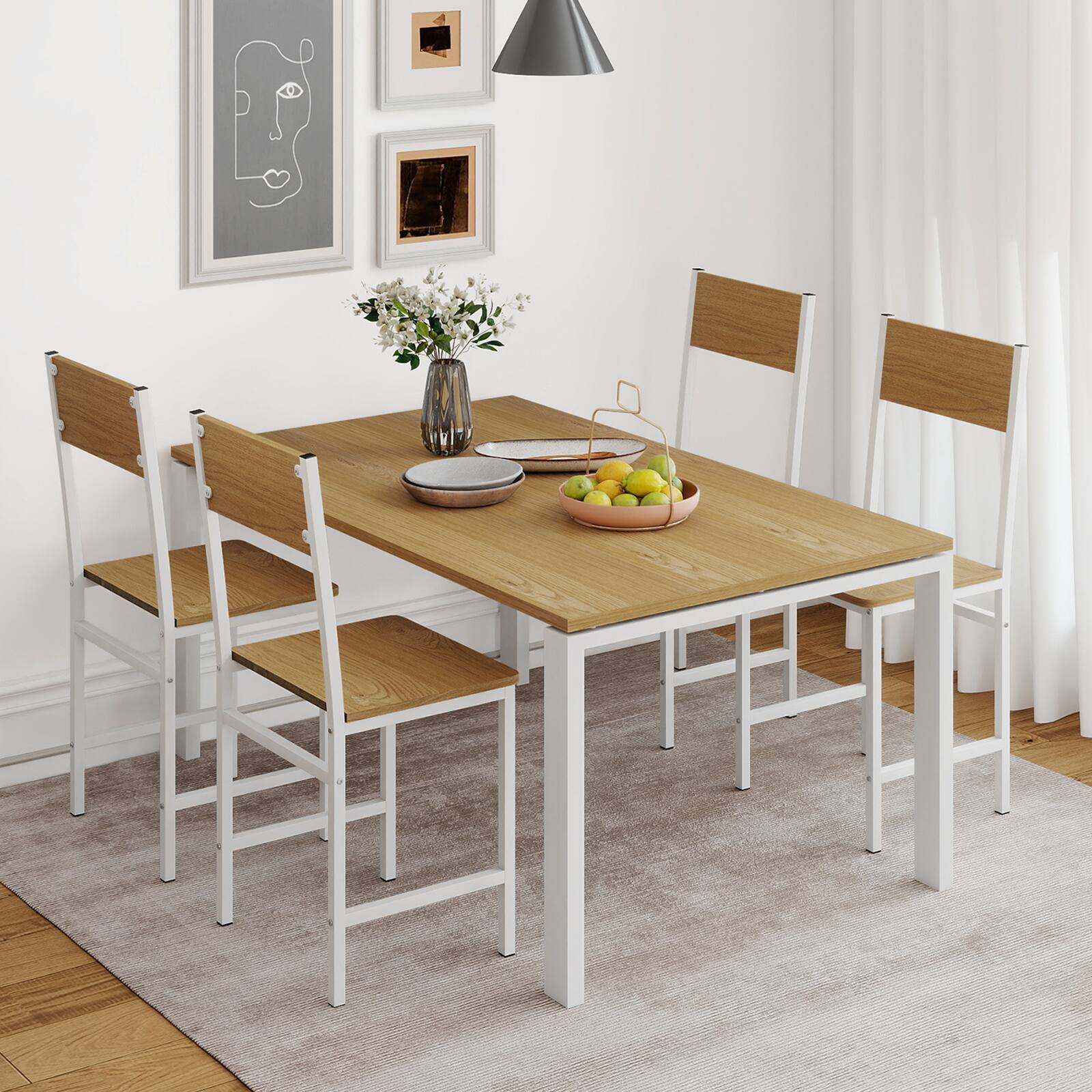 Alt View 1. Gymax - Gymax Set of 4 Dining Chairs w/Metal Legs Slanted Back Wide Seat for Living Room - Yellow.