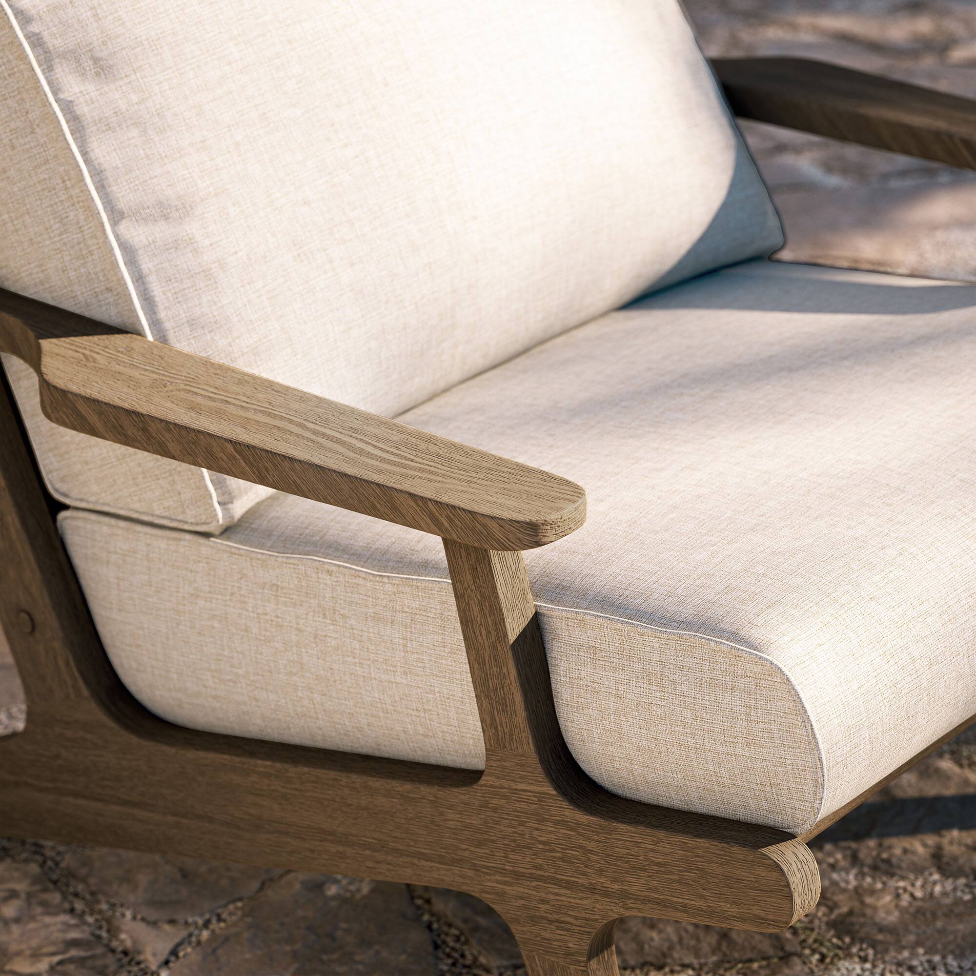 Alt View 1. Modway - Saratoga Outdoor Teak Wood Armchair by Modway - Weathered Gray Pebble.