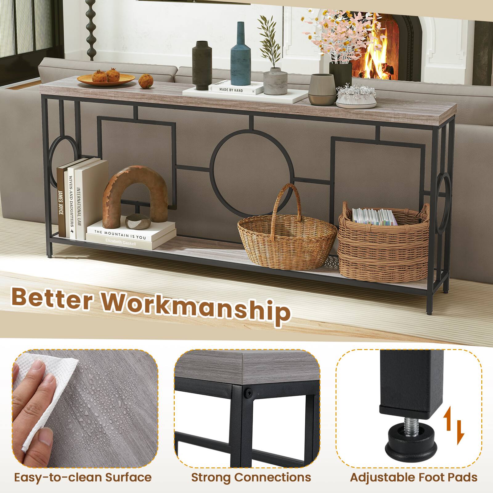 Better Workmanship

- Easy-to-clean Surface
- Strong Connections
- Adjustable Foot Pads