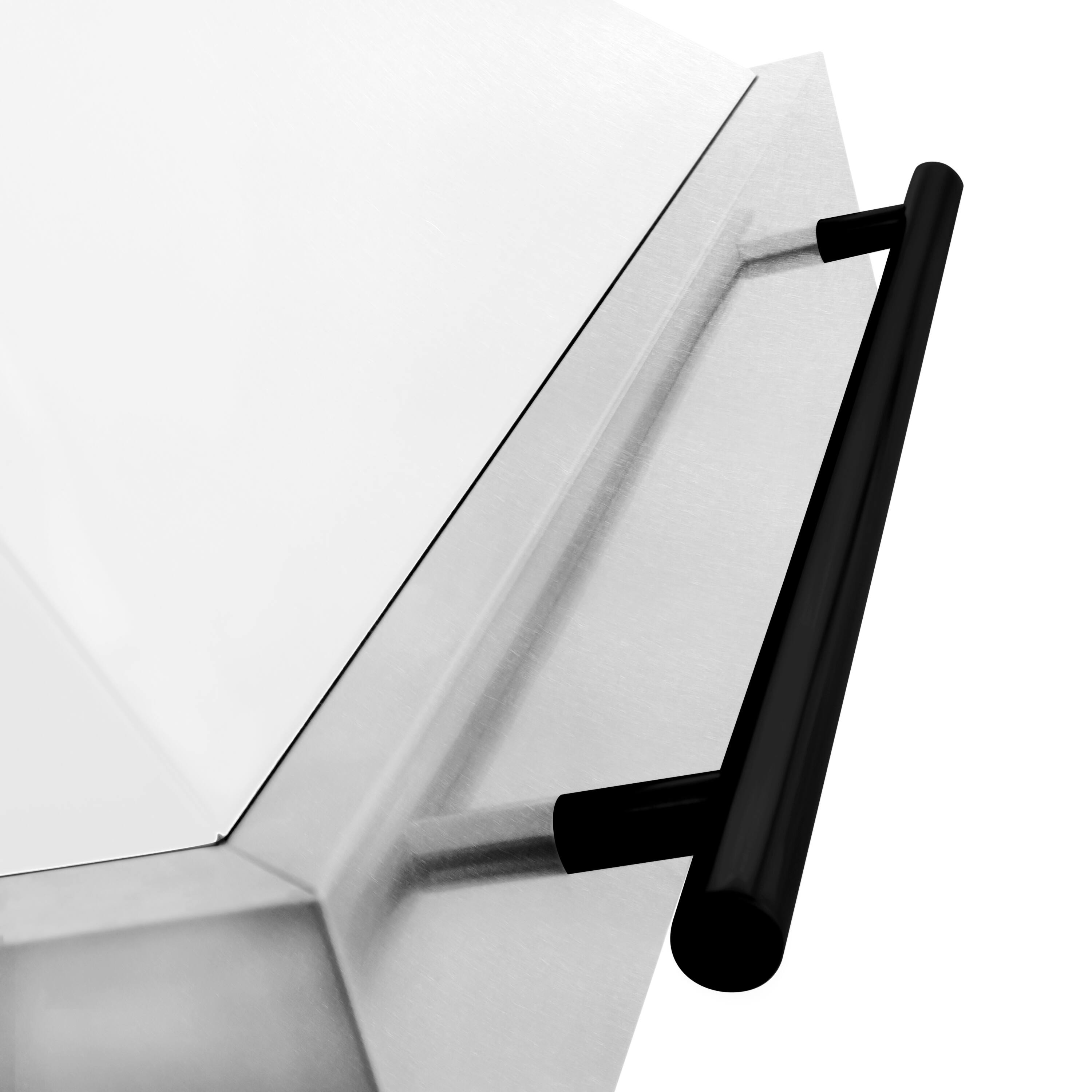 Alt View 3. ZLINE - ZLINE Autograph Edition 36 in. Satin Stainless Steel Wall Mount Range Hood with White Matte Shell and Matte Black Handle - Satin Stainless Steel with White Matte Shell.
