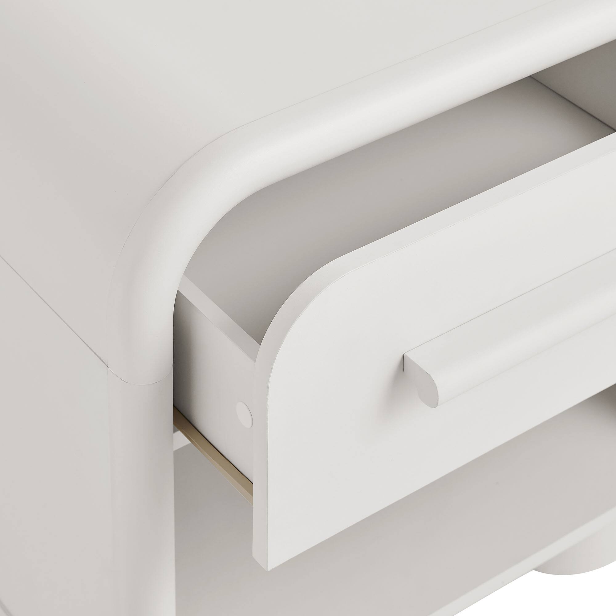 Alt View 6. Modway - Bellamy Curved 1-Drawer Nightstand by Modway - White Matte.