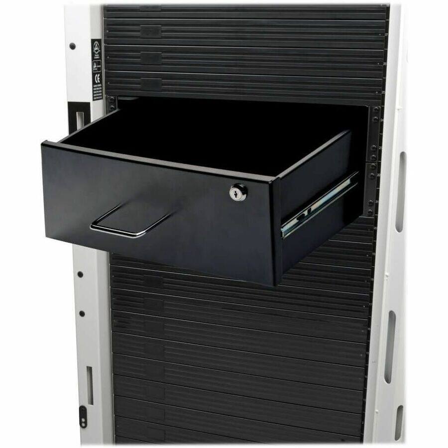 Alt View 2. Tripp Lite - Tripp Lite by Eaton 4U Locking Rackmount Storage Drawer Rack Enclosures/ Open Frame - 19" 4U Wide Rack-mountable - Black - Black Powder Coat.