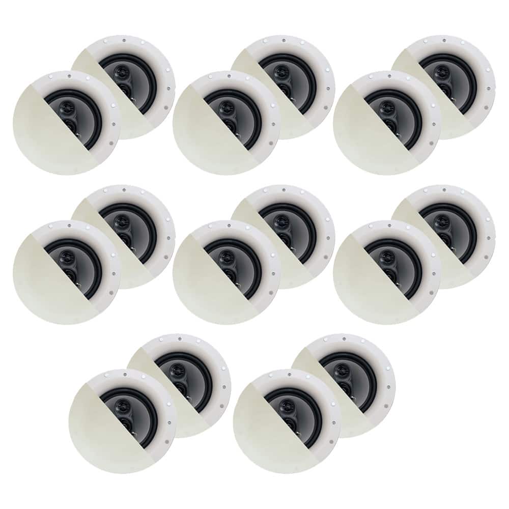 Acoustic Audio by Goldwood - CSic84 Frameless in Ceiling 8" Speaker 8 Pair Pack 3 Way Home Theater Speakers - Paintable White