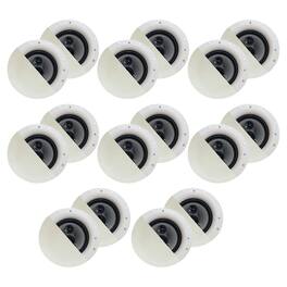 Acoustic Audio by Goldwood - CSic84 Frameless in Ceiling 8" Speaker 8 Pair Pack 3 Way Home Theater Speakers - Paintable White
