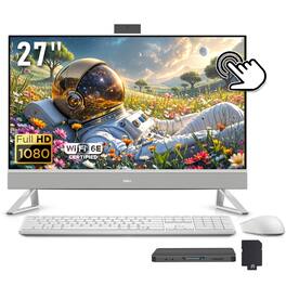 Dell - 27" FHD All-in-One Touch Desktop,Intel Core 7 150U,32GB DDR5,1TB SSD+1TB Dock Set,GeForce MX570A,Win 11 Pro - White