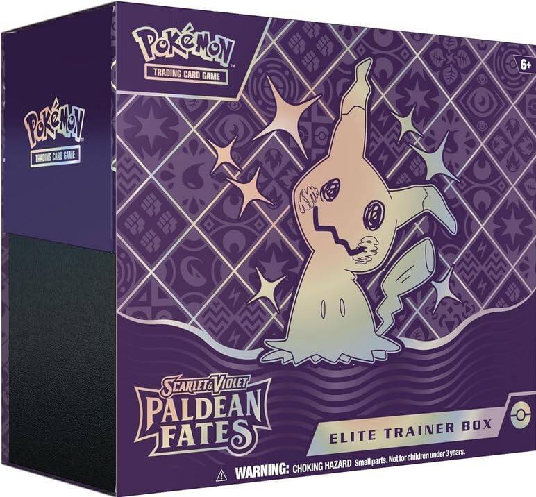 Pokémon Trading Card Game  
Scarlet & Violet  
Paldean Fates  
Elite Trainer Box  

6+  

Warning: Choking Hazard - Small parts. Not for children under 3 years.