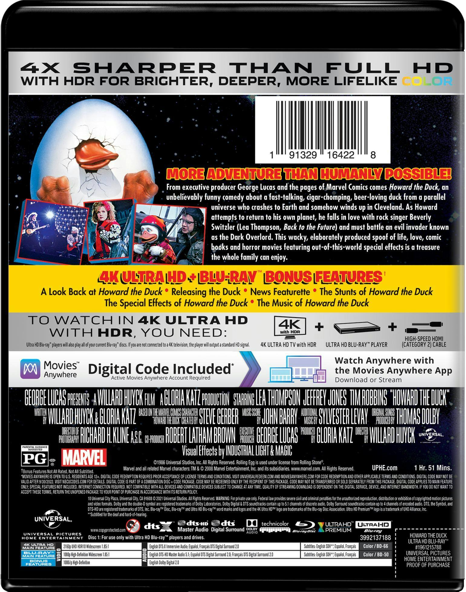 Back. Howard the Duck (4K Ultra HD + Blu-ray) [UHD].