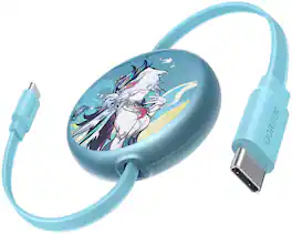 UGREEN - x Honkai Star Rail 100W Retractable USB-C Cable for Laptops, Cellphones, 3.3ft - Glacier Blue