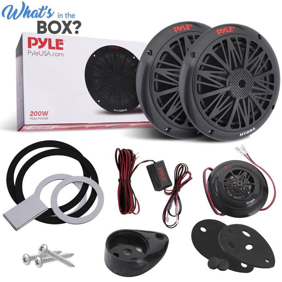 Pyle Marine Luidsprekers - 6,5 Inch - 200 Watt Piek - Waterdicht En Weerbestendig - Wit Paar - Voor Boot, Caravan En Buiten