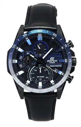 Casio - Edifice Nighttime Drive Series Analog Chronograph Dial Solar EQS-940NL-1A 100M Men's Watch - Black