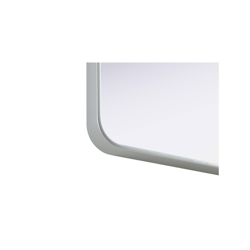 Back. Elegant Decor - Contour Metal Rectangle Mirror 30x48 in Silver - Silver.