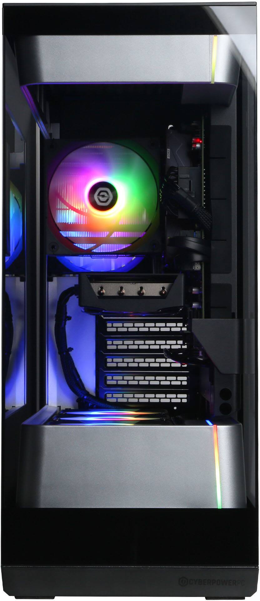 Alt View 2. CyberPowerPC - Gaming Desktop - AMD Ryzen 5 5500 - AMD Radeon RX 6500 XT 4GB - 16GB Memory - 1TB PCIe 4.0 SSD - Black.