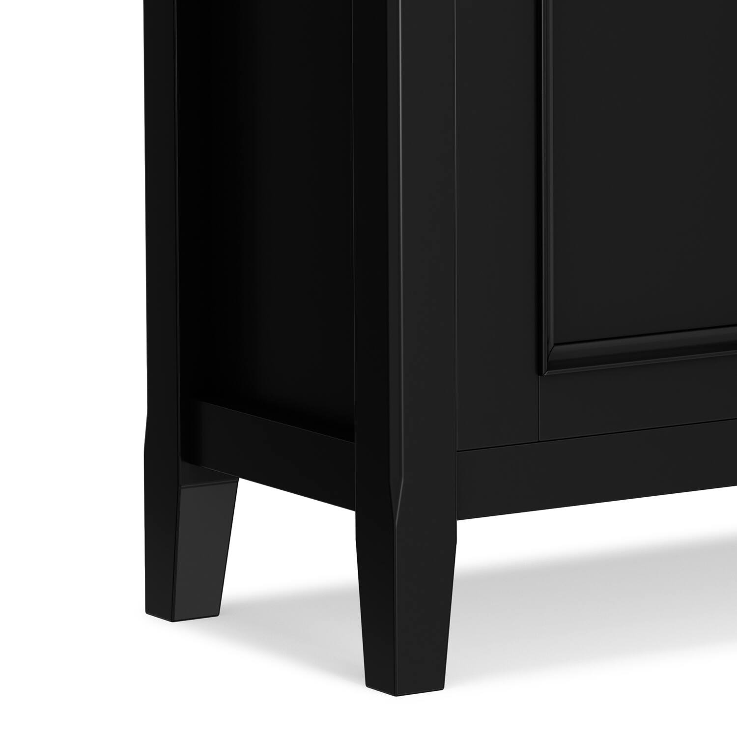 Alt View 7. Simpli Home - Amherst 32 inch Wide Solid Wood Transitional Low Storage Cabinet in Black - Black.