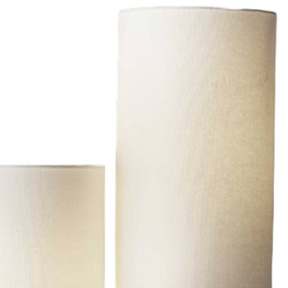 Back. Hivvago - Hivvago 68 Inch Silver Three Light Novelty Floor Lamp With White Linen Cylinder Shade - Silver.