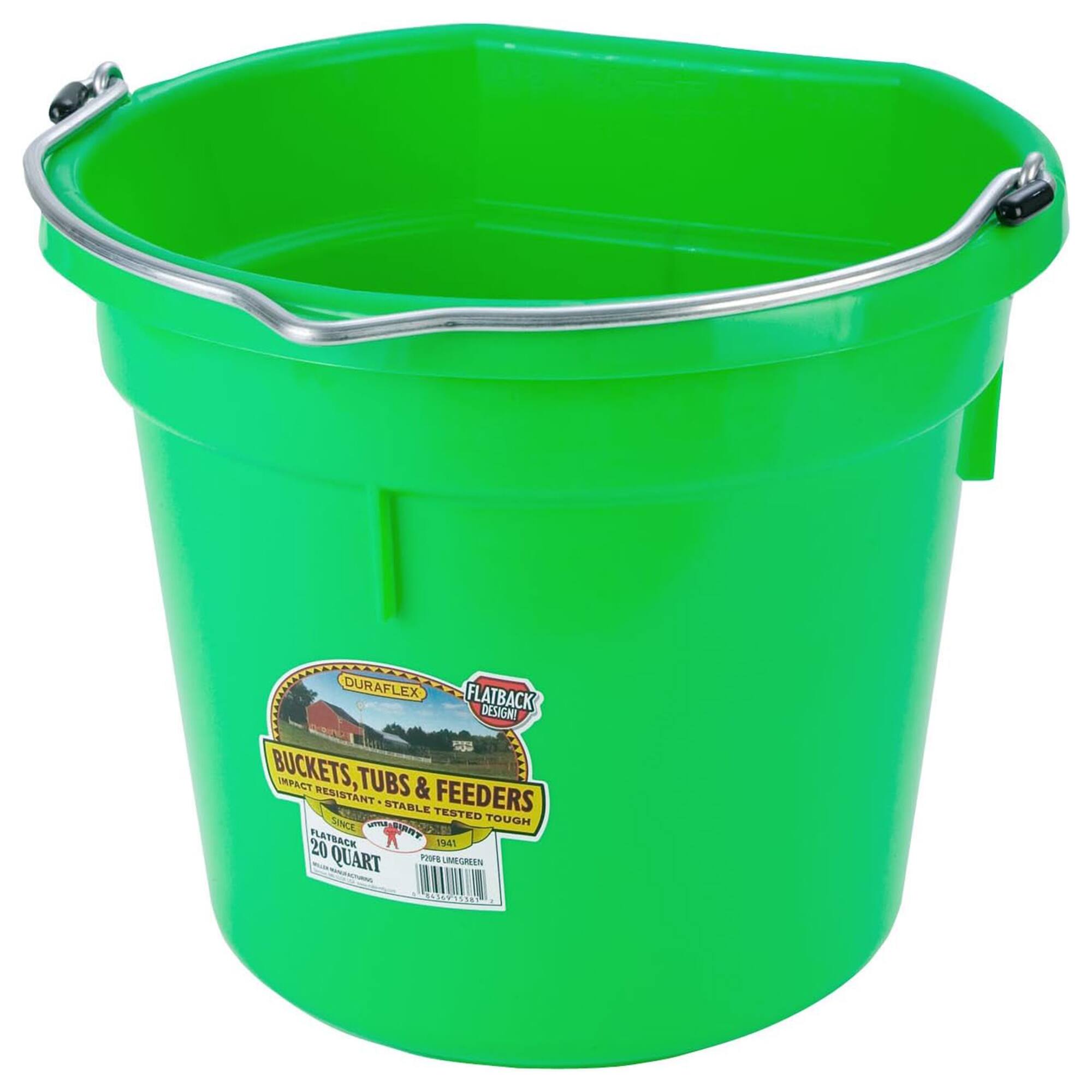 DURAFLEX FLATBACK DESIGN BUCKETS, A IMPACT RESISTANT TUBS & FEEDERS STABLE TESTED SINCE TOUGH FLATSACK PALSIRIY X 19E1 20 1O9 QUART UMEGRIEN 306 TECAt1