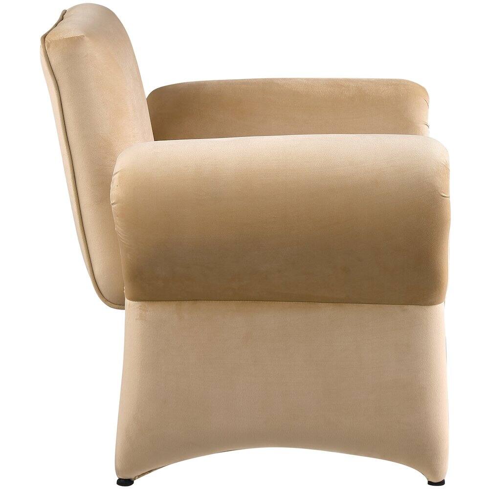 Alt View 4. Meridian Furniture - Fleurette Camel Velvet Accent Chair - Beige.