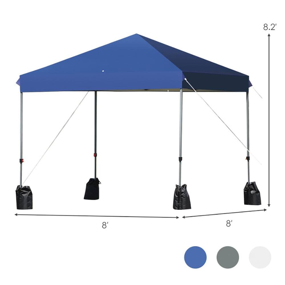 Left. Kadyn - 8’x8' Outdoor Pop up Canopy Tent w/Roller Bag-Blue, Outdoor Gazebo Wedding Party Tent Canopy Tent for Outside Party.