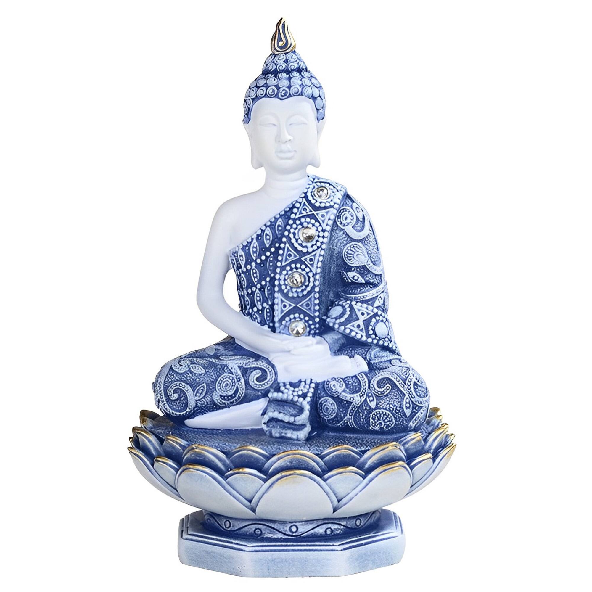 FC Design - 6"H Thai Buddha on Lotus Seat Figurine Statue Desk Tabletop Home Decor Gift - Multi-Color