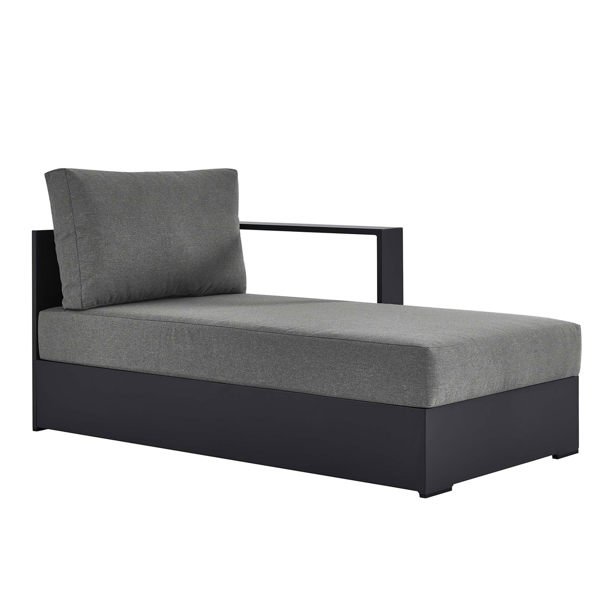 Left. Modway - Tahoe Outdoor Patio Powder-Coated Aluminum Modular Right-Facing Chaise Lounge by Modway - Gray Charcoal.