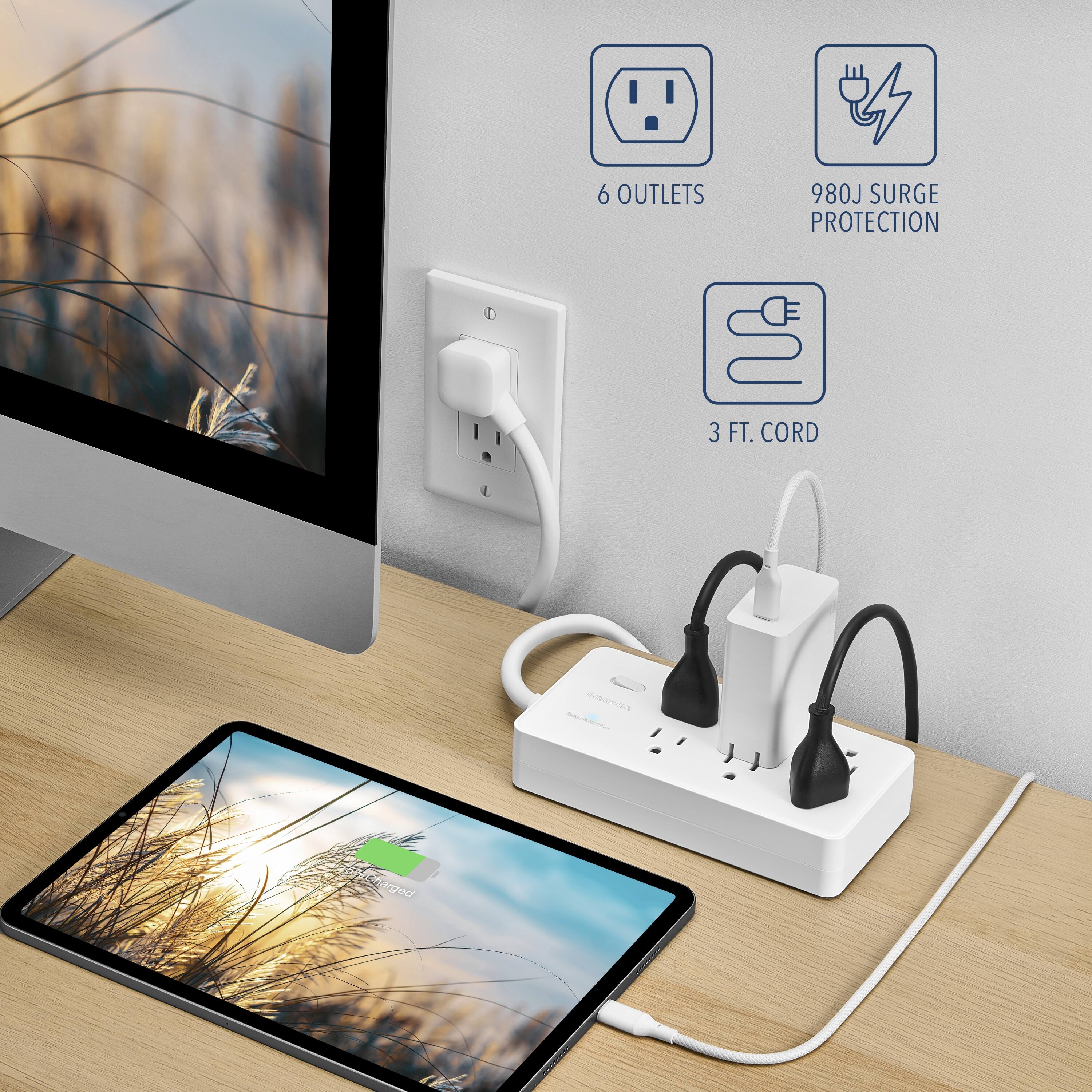 6 OUTLETS  
980J SURGE PROTECTION  
3 FT. CORD