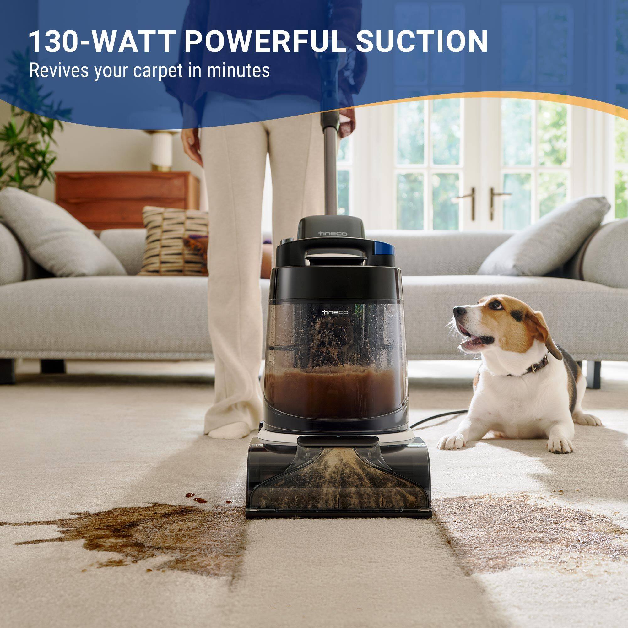 130-WATT POWERFUL SUCTION  
Revives your carpet in minutes