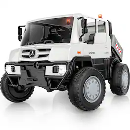 ANPABO - Mercedes-Benz Unimog 24V Kids Electric Ride-On Car – 2-Seater, 400W, Parent Remote, LED Lights, Bluetooth, 5 MPH - White