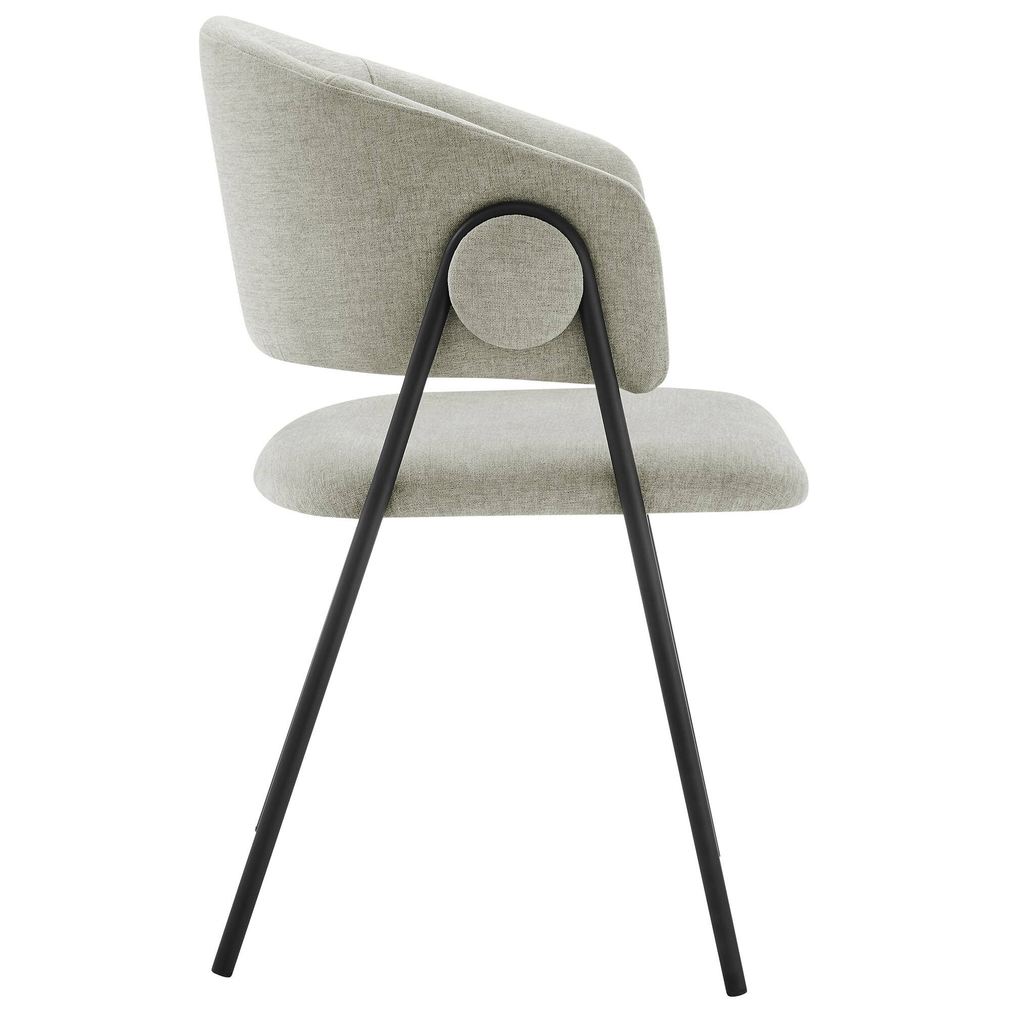 Alt View 1. Modway - Nella Upholstered Heathered Chenille Dining Chairs Set of 2 by Modway - Black.
