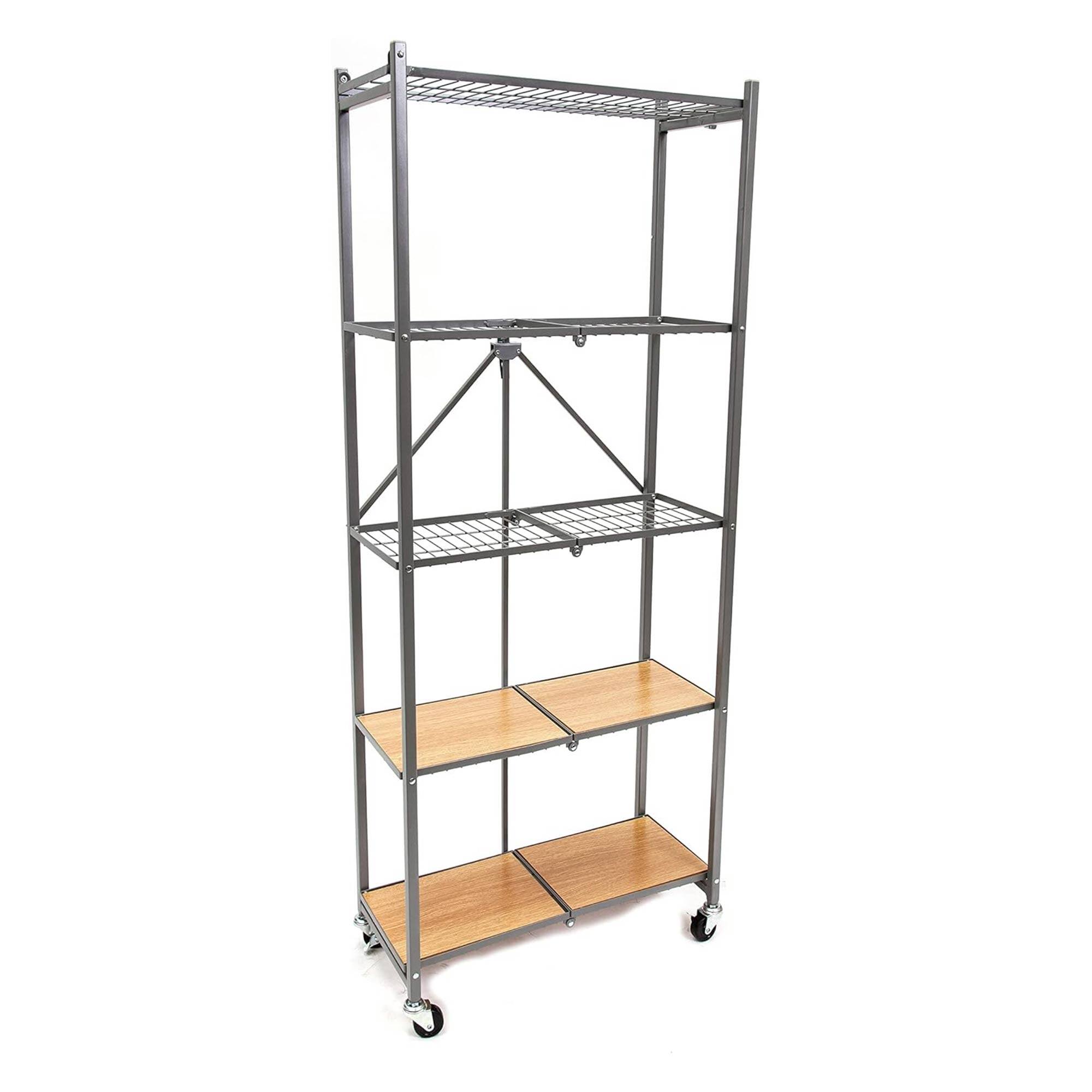 Alt View 6. Origami - Origami RPR Series 5 Shelf Slim Steel Pantry Rack Holds up to 100 Pounds, Silver - Silver.