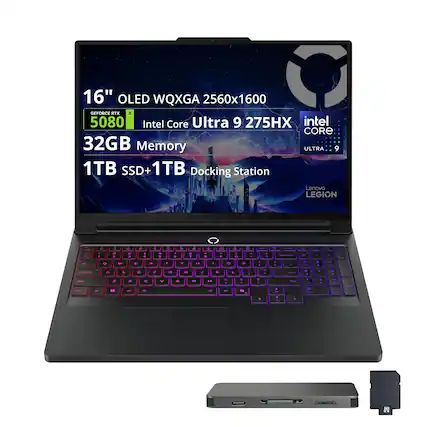 16" OLED WQXGA 2560x1600
GEFORCE RTX 5080
Intel Core Ultra 9 275HX
intel CORE ULTRA 9
32GB Memory
1TB SSD+1TB Docking Station
Lenovo LEGION