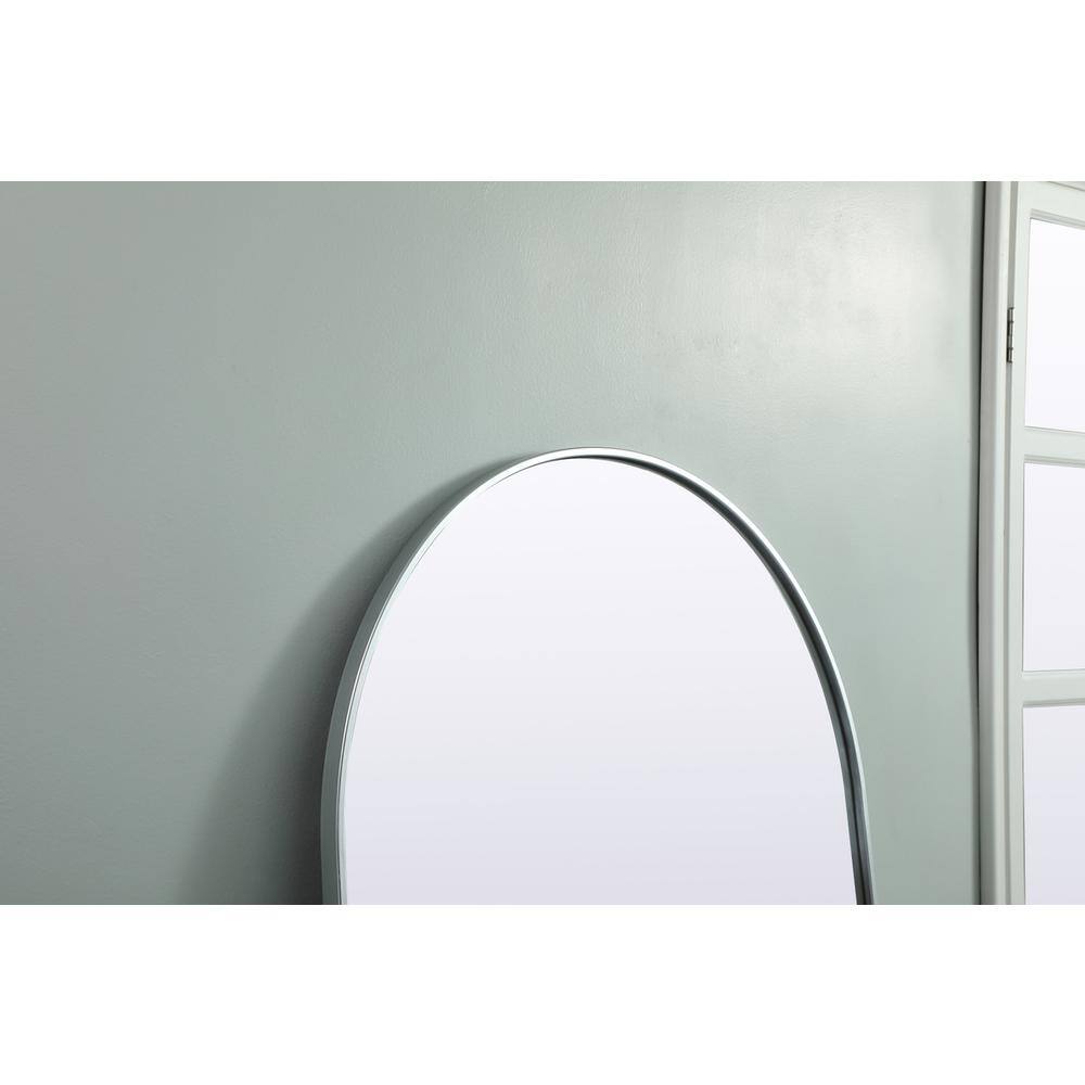 Back. Elegant Decor - Metal Frame Arch Full Length Mirror 32x76 Inch in Silver - Silver.