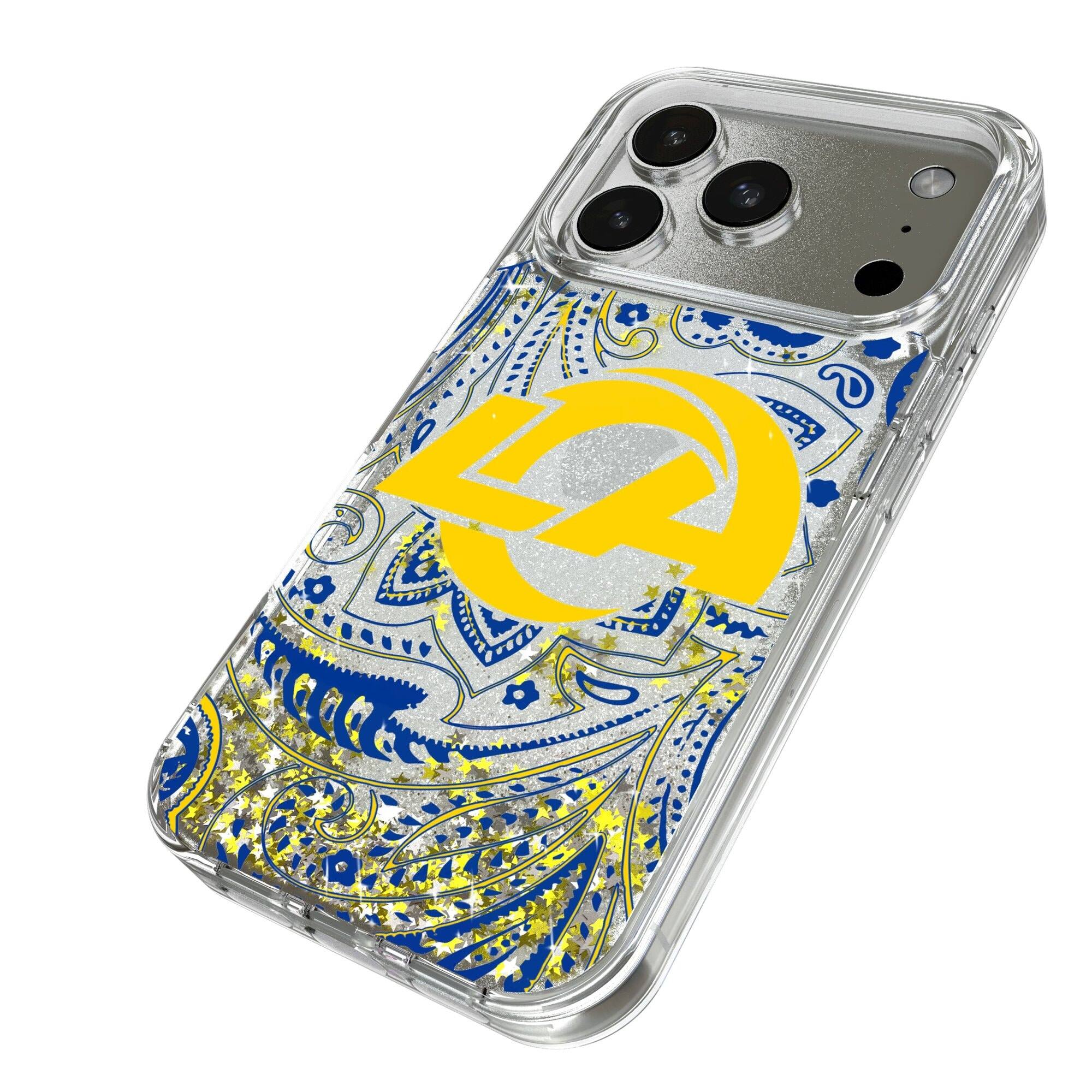 Alt View 1. Keyscaper - Los Angeles Rams iPhone Paisley Design Glitter Case - 16 - Multicolor.