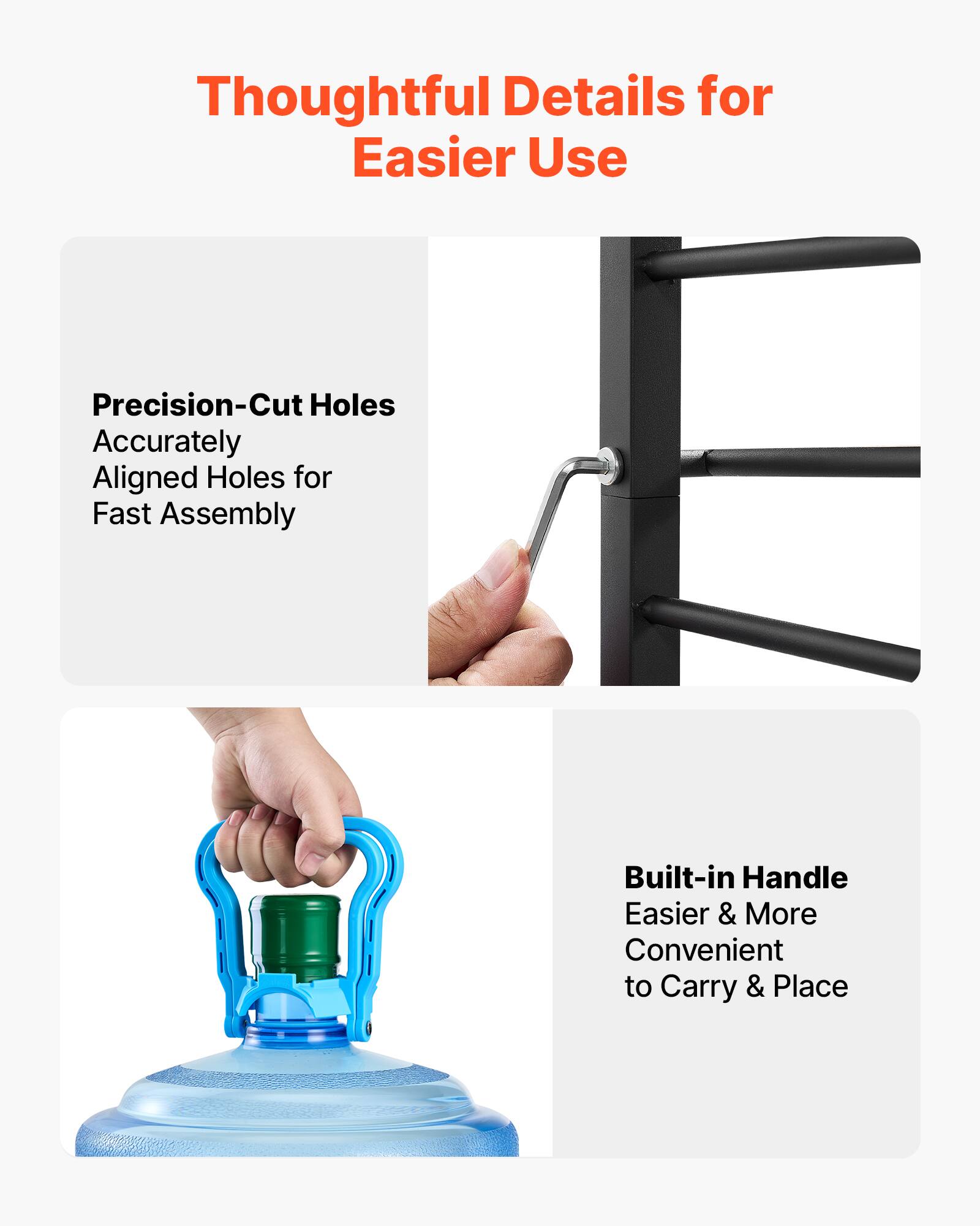 Thoughtful Details for Easier Use

Precision-Cut Holes
Accurately Aligned Holes for Fast Assembly

Built-in Handle
Easier & More Convenient to Carry & Place