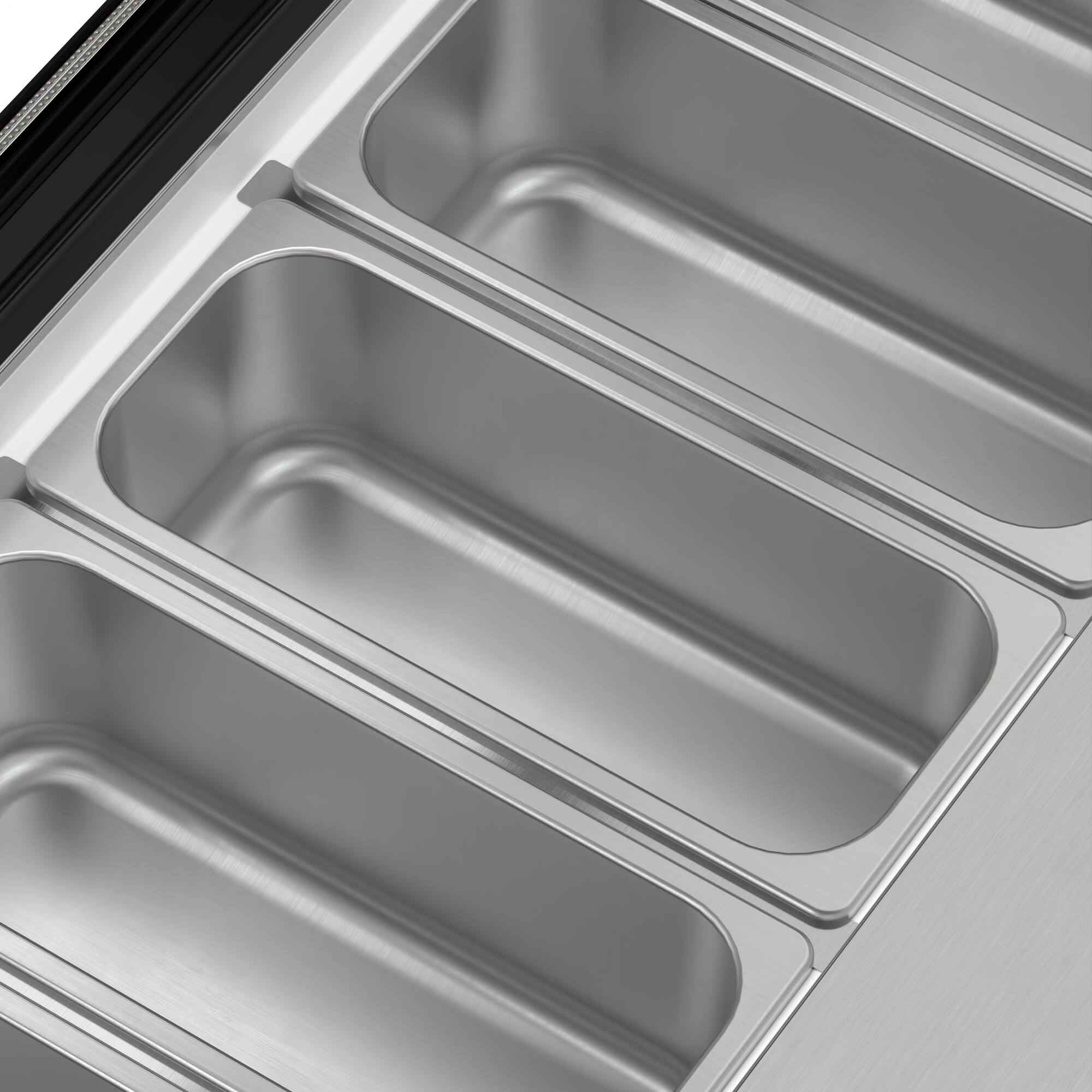 Alt View 4. Koolmore - 39 in. 5-Pan Countertop Ice Cream Display Freezer with Curved Glass Top in Stainless-Steel (KM-CGDR-5P) - Stainless-Steel and Black.