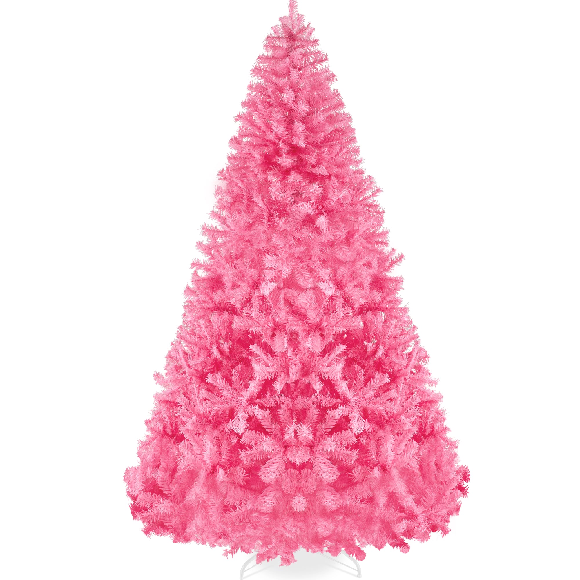 Front. Best Choice Products - Best Choice Products 6ft Artificial Pink Christmas Full Tree Festive Holiday Decoration w/ 947 Branch Tips, Stand - Pink.
