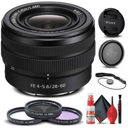 Sony - FE 28-60mm f/4-5.6 Lens + Filter Kit + Cap Keeper + Cleaning Kit (International Model) - Black